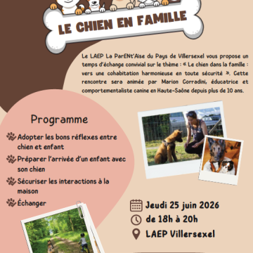 Atelier "Le chien en en famille" au LAEP